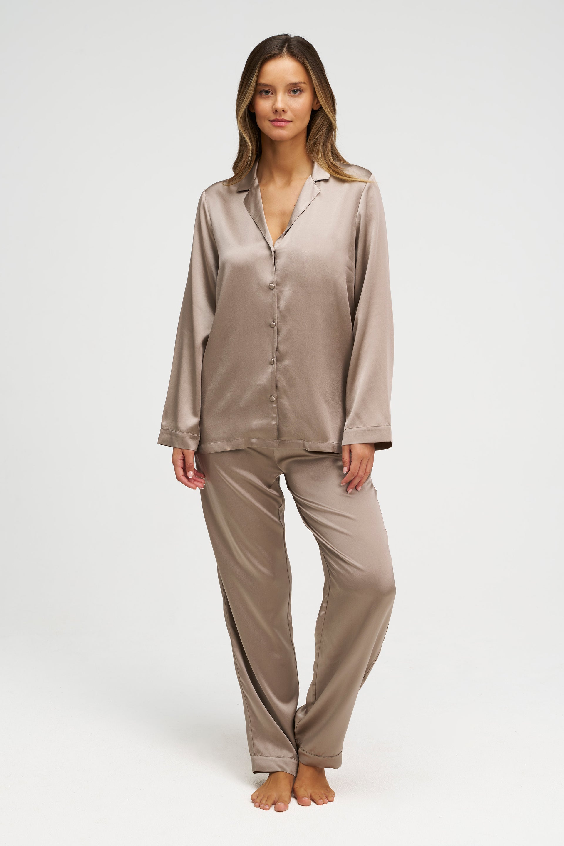 Rest & Home™ Ensemble de pyjama en soie long